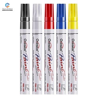 ปากกามาร์กเกอร์ - ปากกามาร์กเกอร์สีน้ํามันถาวร 5 สี, ปลายกลาง, มาร์กเกอร์แห้งเร็วและกันน้ํา