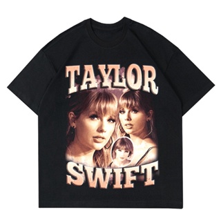 เสื้อยืด เสื้อยืดคอกลมเสื้อยืด พิมพ์ลาย Taylor SWIFT VINTAGE RAPTEE | เสื้อยืด TAYLOR SWIFT RAP สีดําS-4XLsize: S-5XL