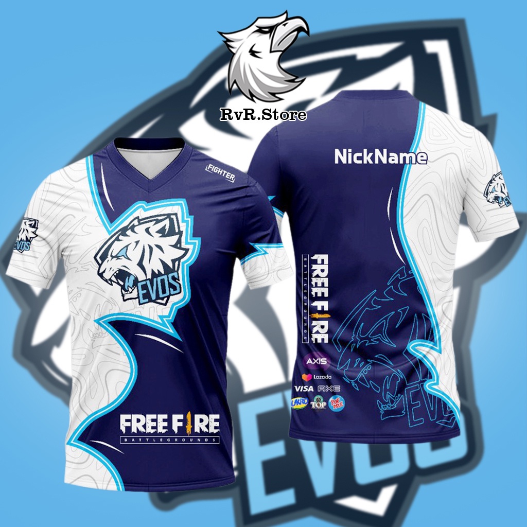 Ml Tshirt Jersey เสื้อยืดเกม EVOS 2021 - FIRE FF Carbile LEGENDS ML AOV PUBG
