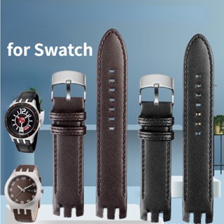 สายนาฬิกาข้อมือ หนังวัวแท้ 20 มม. แบบเปลี่ยน สําหรับ Swatch YTS401 402 403G