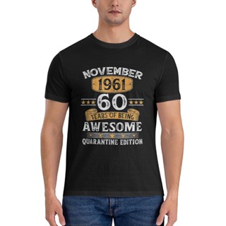 ใหม่ล่าสุด เสื้อยืด ผ้าฝ้าย พิมพ์ลาย Awesome January 1961 สําหรับผู้ชาย 60 ปี