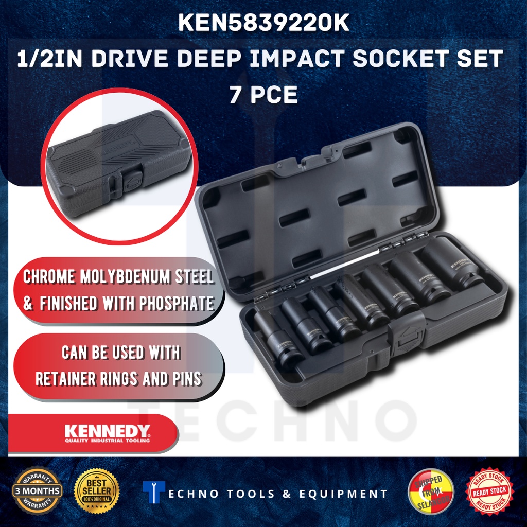 เคนเนดี้ เคน5839220K PMD7M 1/2" SQUARE DRIVE DEEPIMPACT SOCKET SET 7PC