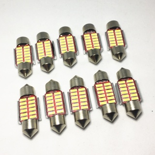 หลอดไฟ LED C5W 31 มม. 36 มม. 39 มม. 42 มม. สว่างมาก 4014 SMD 12V สําหรับติดตกแต่งภายในรถยนต์ 10 ชิ้น