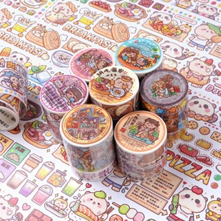 สติกเกอร์เทปกระดาษ ลายการ์ตูน Mochi น่ารัก สไตล์ญี่ปุ่น สําหรับตกแต่งสมุดภาพ