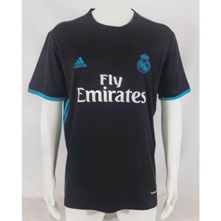 เสื้อกีฬาแขนสั้น ลายทีมชาติฟุตบอล Real Madrid Away 17 18 Real Madrid Away สไตล์วินเทจ แห้งเร็ว สําหรับผู้ชาย ไซซ์ S - XXL