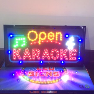 ป้ายไฟ* OPEN KARAOKE* ป้ายไฟLED ป้ายไฟร้าน ป้ายไฟตกแต่งร้าน ป้ายไฟวิ่ง ป้ายไฟตัวอักษร ป้ายไฟสำเร็จรูป (LB-00060 )