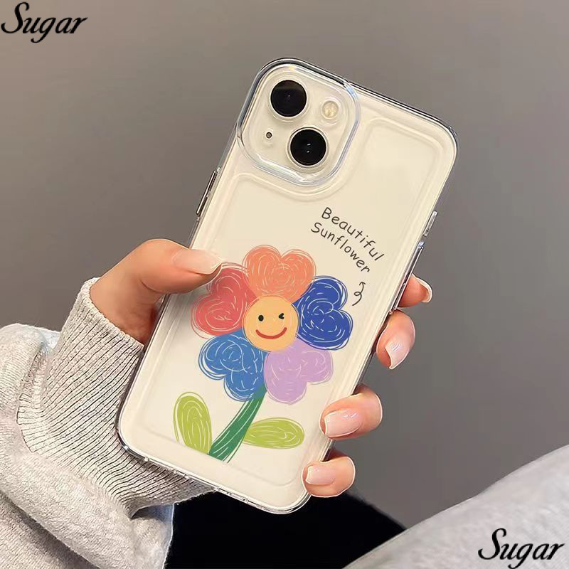 เคสโทรศัพท์มือถือ ซิลิโคนใส กันกระแทก ลายดอกทานตะวัน สําหรับ Iphone 8pmax Xs 11 12 13 14pro