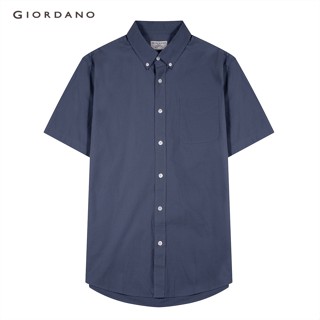 GIORDANO เสื้อเชิ้ตผู้ชายแขนสั้น Mens Short Sleeve Poplin Shirt 01042212