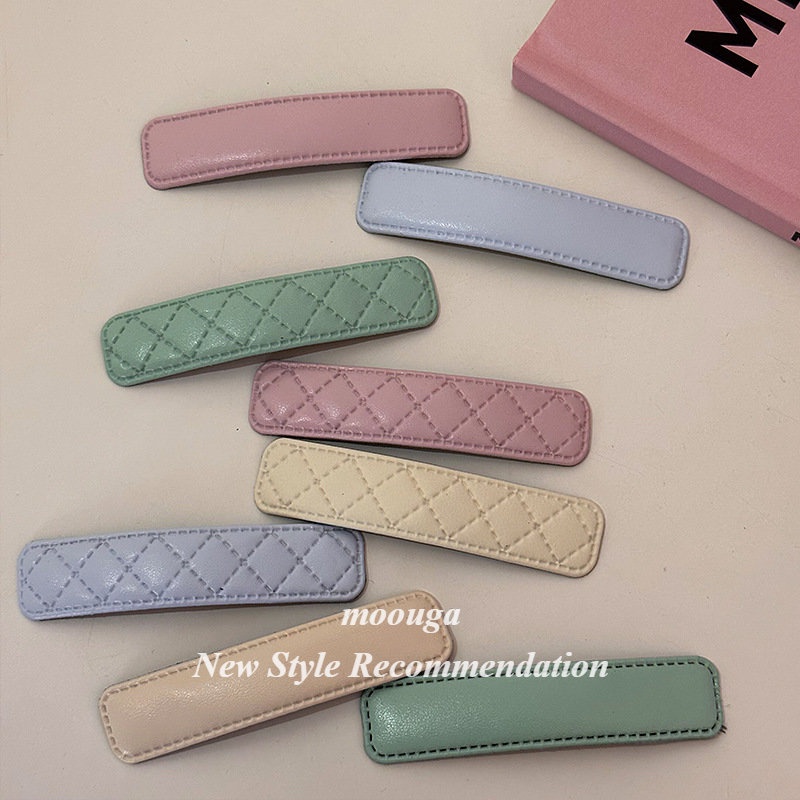 Moouga/เกาหลีรุ่น Simple All-Match Macaron สีด้านข้างคลิป Bangs Hairpin อุปกรณ์เสริมผม Elegant คู่คลิปผมหัก bb คลิป