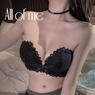 Allofme ชุดชั้นในลูกไม้ เซ็กซี่ สําหรับผู้หญิง ดันทรง ชุดชั้นใน กระดุมหน้า