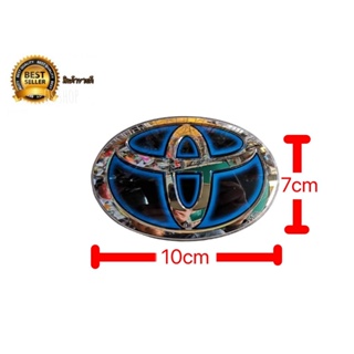 *แนะนำ* ป้ายโลโก้ toyota สีฟ้าไฮบริด ขนาด 10 x 7 cm สำหรับรถ toyota หลายๆรุ่นมีกาวสองหน้าแปะด้านหลัง