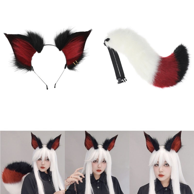 Alia Fox-Tail น่ารัก-Fox หูแถบคาดศีรษะน่ารัก-Fox อะนิเมะ Beast Tail สําหรับปาร์ตี้ฮาโลวีน
