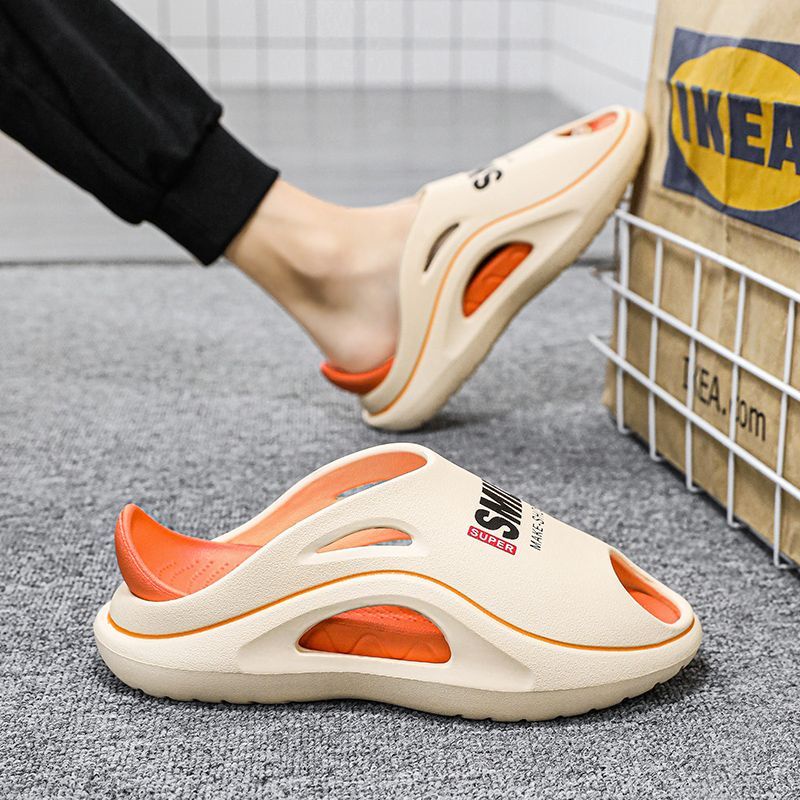 รองเท้าแตะ พื้นนิ่ม แบบหนาพิเศษ สไตล์เกาหลี แฟชั่นฤดูร้อน สําหรับผู้ชาย 2023