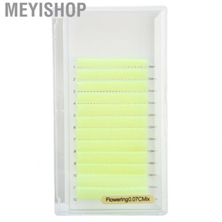 Meyishop Fluorescent   Dense 9‑16mm Length C Curl Volume 12 Rows 0.07mm Thickness Yellow Lash Extensions  for Performance for Make Up Party