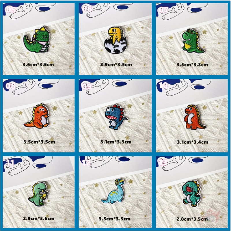 ♚ Q Dinosaur Q-4: แผ่นแพทช์เหล็ก ลายไดโนเสาร์ สไตล์ฮิปฮอป ♚ แผ่นแพทช์รีดติดเสื้อ รูปสัตว์ตลก DIY 1 ชิ้น - รูปที่ 2