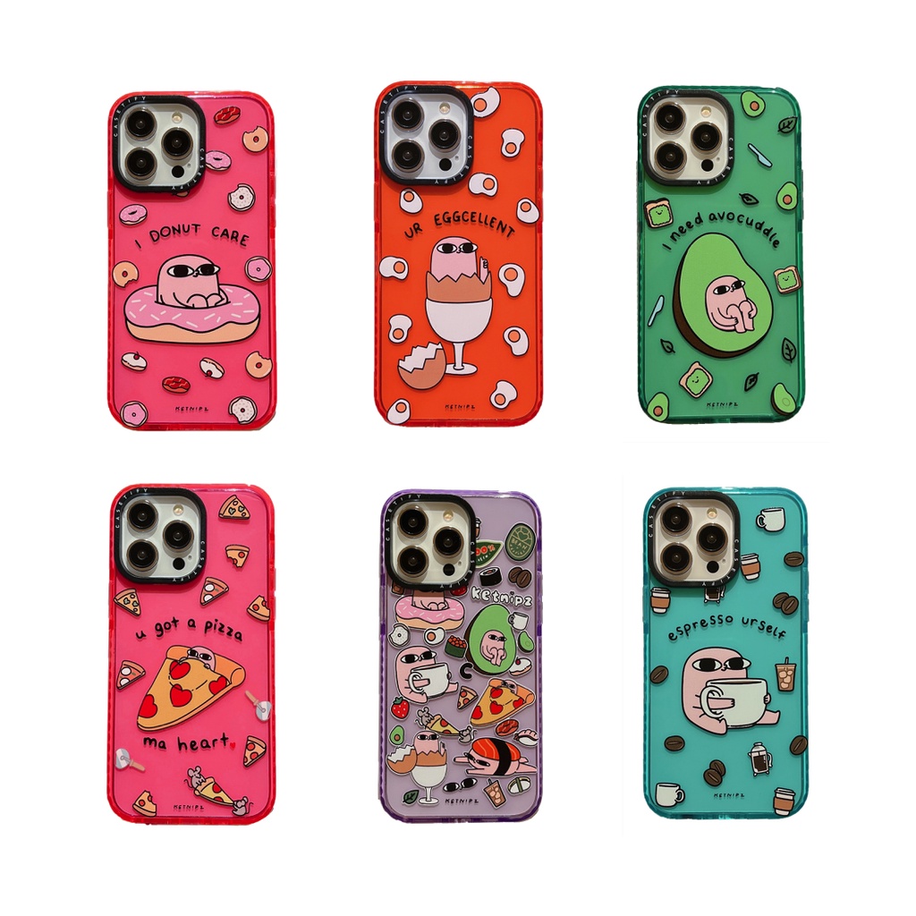 Kettifz Illustrator Bean Soft Clear Casetify เคสโทรศัพท์สําหรับ iPhone 16 15 14 13 12 11 Pro Max X XS XR Mini 7 8 Plus SE