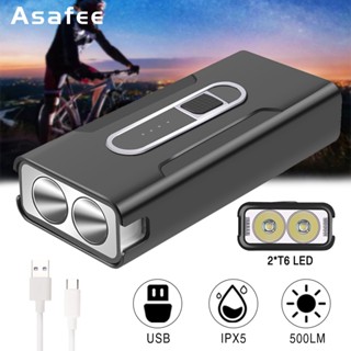 Asafee Z-05A ไฟฉาย T6 LED 400LM IPX5 4 โหมด กันน้ํา ชาร์จ USB สําหรับจักรยาน