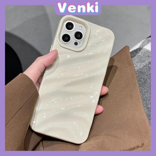 VENKI - สำหรับ iPhone 11 Case Soft Case มันเงา 3D Ripple Dimensional กันกระแทก สีน้ำตาล สีม่วง สีดำ สีขาว สีเขียว สำหรับ iPhone 14 Pro Max 13 Pro max 12 Pro Max 11 iPhone XR XS 7Plus 8Plus