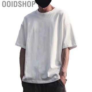 Ooidshop Men Printed T Shirt  Loose Fashionable Round Neck Short Sleeve T Shirt  Fiber  for Travelling