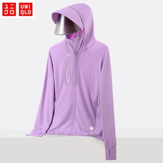 M-5XL Uniqlo Airism เสื้อแจ็กเก็ตแขนยาว มีฮู้ด ป้องกันรังสียูวี UPF 50+ ถอดออกได้ สําหรับผู้หญิง เสื้อกันแดด เสื้อแขนยาวมีหมวก เสื้อกันUV ระบายอากาศได้ดี เสื้อกันแดดผญ เสื้อกันแดดผช