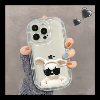 เคสโทรศัพท์มือถือ ซิลิโคนนิ่ม TPU ใส กันกระแทก ลายกระต่ายน่ารัก สําหรับ IPhone 14 13 12 11 Pro Max XS X XR 8 + 7 Plus