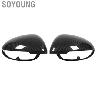 Soyoung Rear View Mirror Cap  Impact Proof Dry Carbon Fiber Lighweight Clear Texture Door Mirror Covers Elegant  for Macan 95B