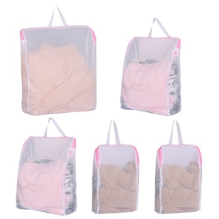 5pcs Practical 3 Sizes Zipper With Handle Bra Delicate Portable For Washing Machine Large Opening Baby Items Laundry Bag