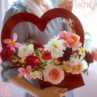 Lanfy ตะกร้าดอกไม้ รูปหัวใจ โรแมนติก ตกแต่งบ้าน วันวาเลนไทน์ ปาร์ตี้ กล่องกระดาษ