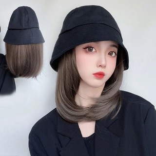 หมวกชาวประมง สีดํา แฟชั่น วิกผมสังเคราะห์ สําหรับผู้หญิง ต่อผม