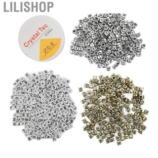 Lilishop Letter Beads With Fish Wire Hand Eye Coordination Stimulate Imagination White Gold Silver Color Alphabet Beads E