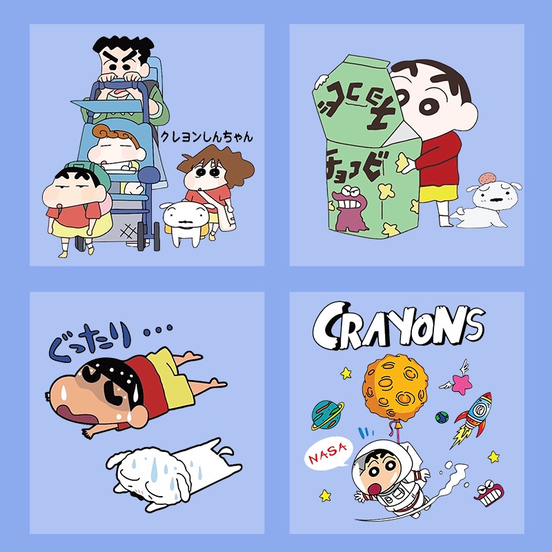 แผ่นสติกเกอร์ ลายการ์ตูนชินจัง ทําความร้อน DIY สําหรับติดตกแต่งเสื้อผ้า ให้เป็นของขวัญเพื่อน