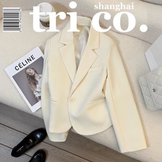 White suit jacket womens spring and autumn new high-fashion temperament leisure cropped blazer