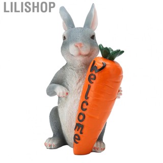 Lilishop Easter Bunny Decor  Hand Painted Exquisite  Easter Rabbit Statue  for Courtyard