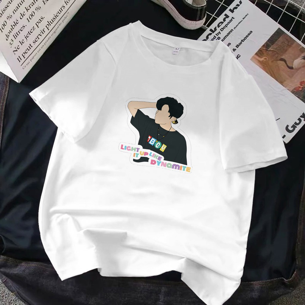 พร้อมส่ง เสื้อยืดพิมพ์ลายแฟชั่นเสื้อยืดแขนสั้น พิมพ์ลาย BTS Jhope Light It Up โอเวอร์ไซซ์