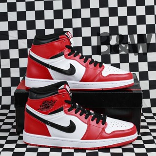 Nike Air Jordan 1 High “Chicago” รองเท้าผ้าใบ สีขาว แดง ดํา พร้อมกล่อง และถุงกระดาษ (ถูกกฎหมาย 100%) ZH5Y