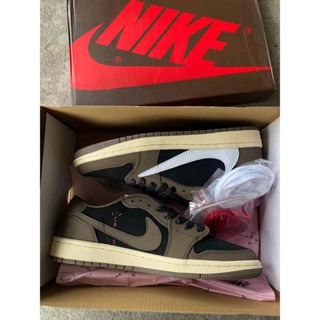 Travis Scott x Jordan 1 รองเท้าผ้าใบ ข้อสั้น สําหรับผู้ชาย THYM