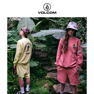 Volcom เสื้อกันหนาว คอกลม พิมพ์ลายเพชร สร้างสรรค์ แฟชั่นฤดูใบไม้ร่วง สําหรับผู้ชาย