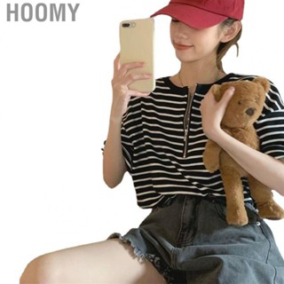 Hoomy Half Zip Blouse Top  Oversized Stretchy Half Zip Blouse Shirt Simple Style Casual Fitted  for Girl for Dating