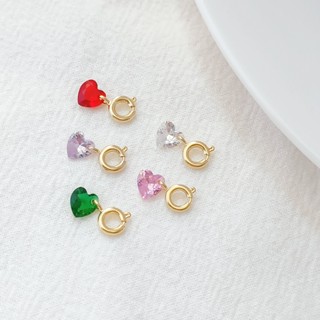 จี้สร้อยข้อมือ ประดับเพทาย สีทอง 14K ขนาดเล็ก แฮนด์เมด diy