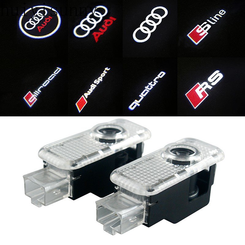 Hys ในสต็อก 2pcs Audi led รถประตูยินดีต้อนรับ light โปรเจคเตอร์โคมไฟสําหรับ Audi A1 A3 A4 A5 A6 Q7 T