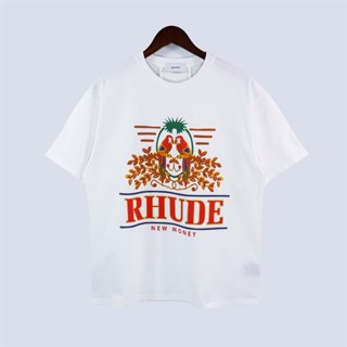 R-h-u88- เสื้อยืดแขนสั้น พิมพ์ลายโลโก้ แฟชั่นสําหรับผู้ชาย Edtujr4