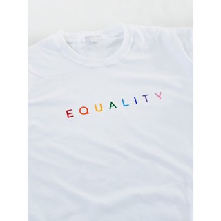 S-5XL เสื้อยืดผ้าดีที่สุด ลาย E Q U A L I T Y (Pride Collection)