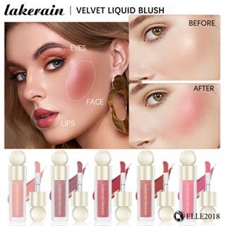 Lakerain Liquid Blush สีติดทน ไม่ตกร่อง Waterproof Blush Natural Smooth Rouge Blush 【elle20181_th】