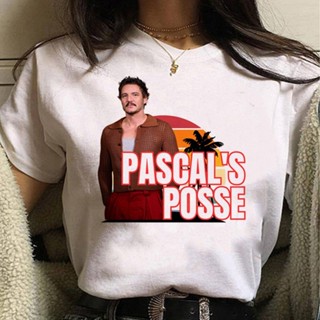 เสื้อยืด พิมพ์ลายมังงะ Pedro Pascal แฟชั่นฤดูร้อน สไตล์สตรีท สําหรับผู้หญิง