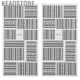 Keaostore DIY Nail  2Pcs Self Adhesive Lace Latticed Stripe Pattern