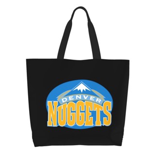 Denver Nuggets DEN กระเป๋าสะพายไหล่ กระเป๋าช้อปปิ้ง โพลีเอสเตอร์ แบบพกพา