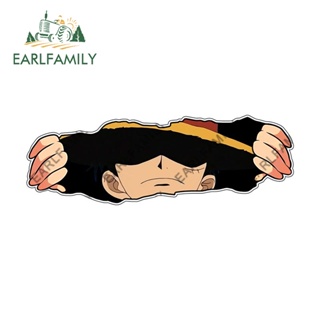 Earlfamily สติกเกอร์ Luffy ป้องกันรอยขีดข่วน ขนาด 13 ซม. x 4.4 ซม. สําหรับติดตกแต่งรถยนต์ รถจักรยานยนต์