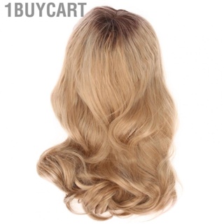 1buycart Female Wig  Long Blonde Middle Part Synthetic Hair with Breathable Cap for Different Head Sizes