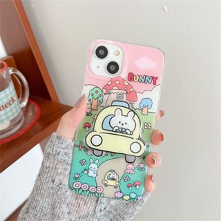 ใหม่ เคสโทรศัพท์มือถือ ซิลิโคน กันกระแทก ลายการ์ตูนหมี กระต่ายน่ารัก สองชั้น สําหรับ Iphone 13 14promax 14 13Pro 11 12