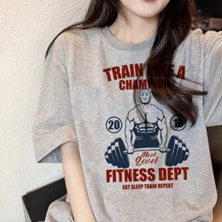 เสื้อยืด พิมพ์ลายกราฟฟิค Crossfit 2000s y2k แฟชั่นฤดูร้อน สําหรับผู้หญิง